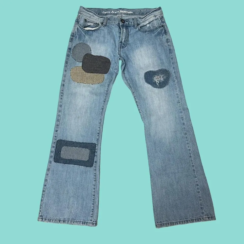 Guess Men's Blue and Navy Jeans