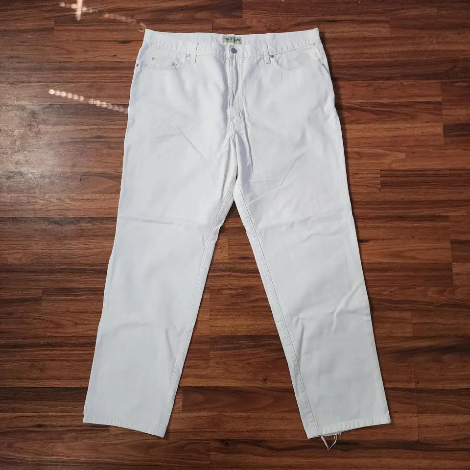 Guess Men's White and Green Jeans