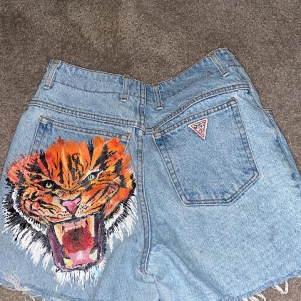 Guess Men's Orange and Black Jeans