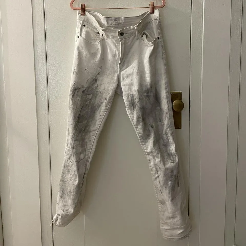 Helmut Lang Men's White and Grey Jeans