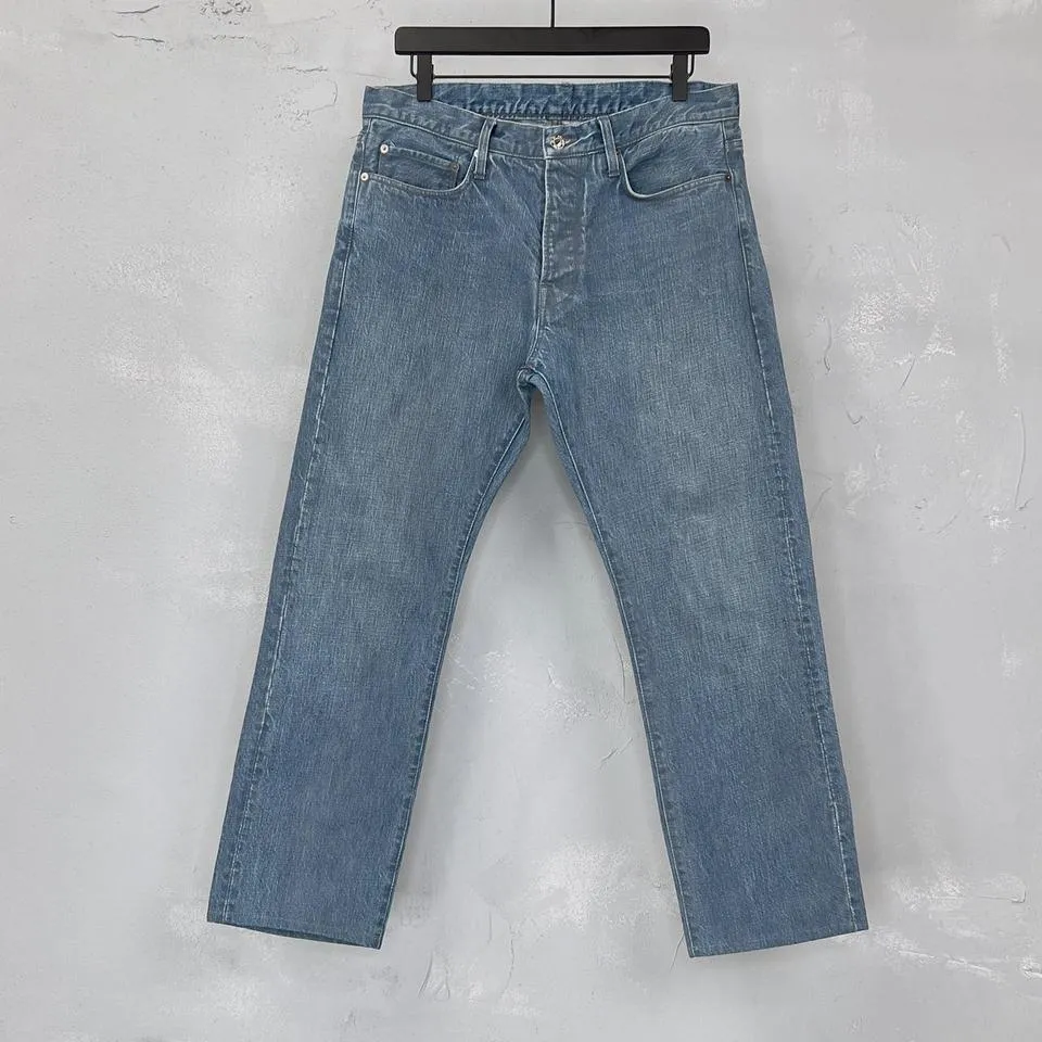 Helmut Lang Men's Blue and Grey Jeans