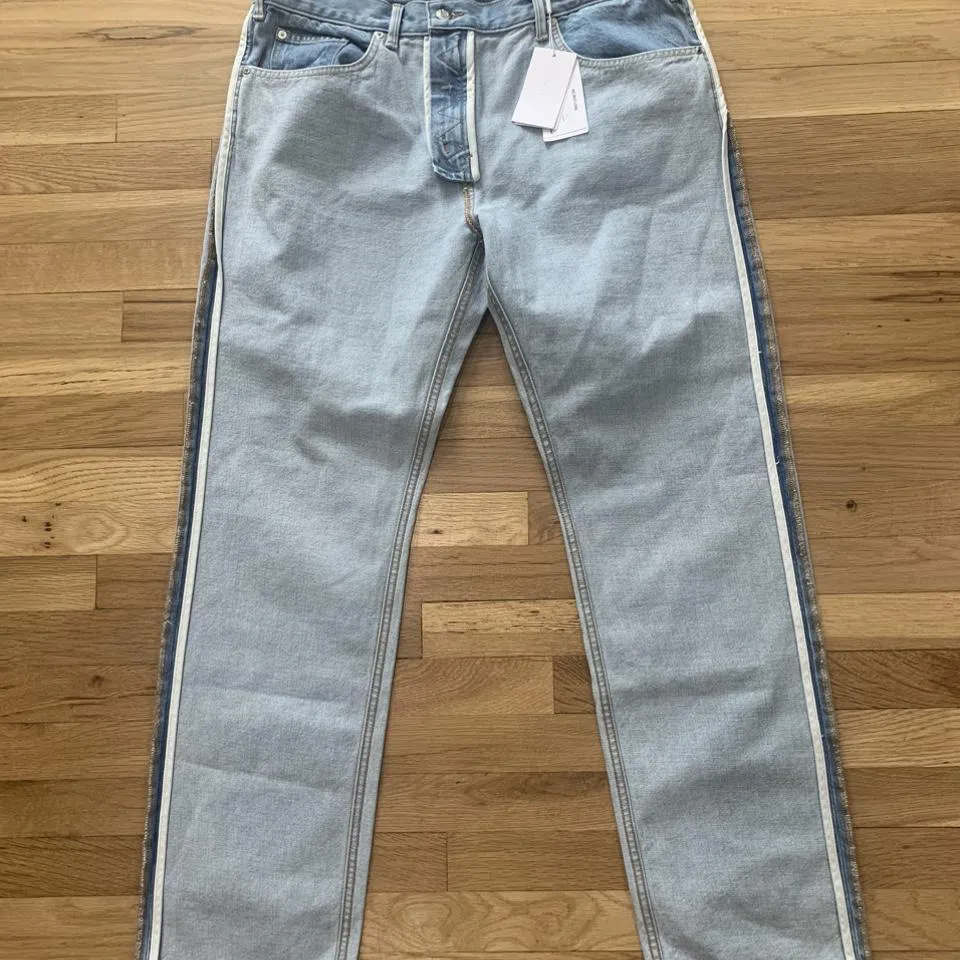 Helmut Lang Men's Blue and White Jeans