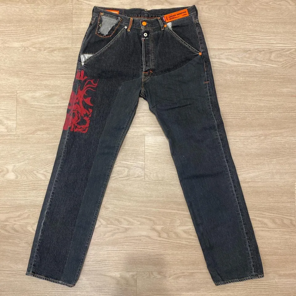 Heron Preston Men's Navy Jeans
