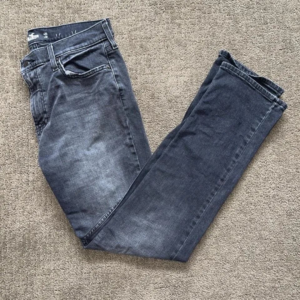 Hollister Co. Men's Black and Grey Jeans