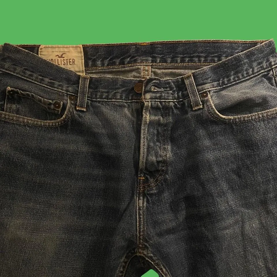 Hollister Co. Men's Navy and Blue Jeans