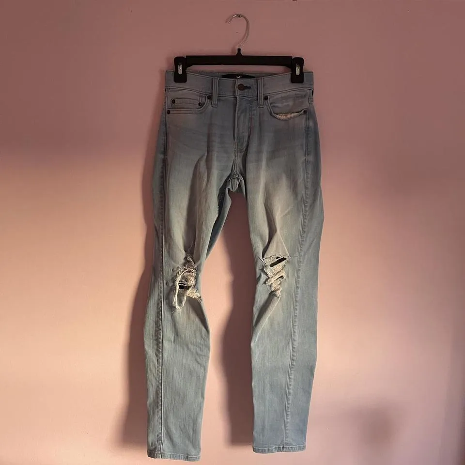 Hollister Co. Men's Blue and White Jeans