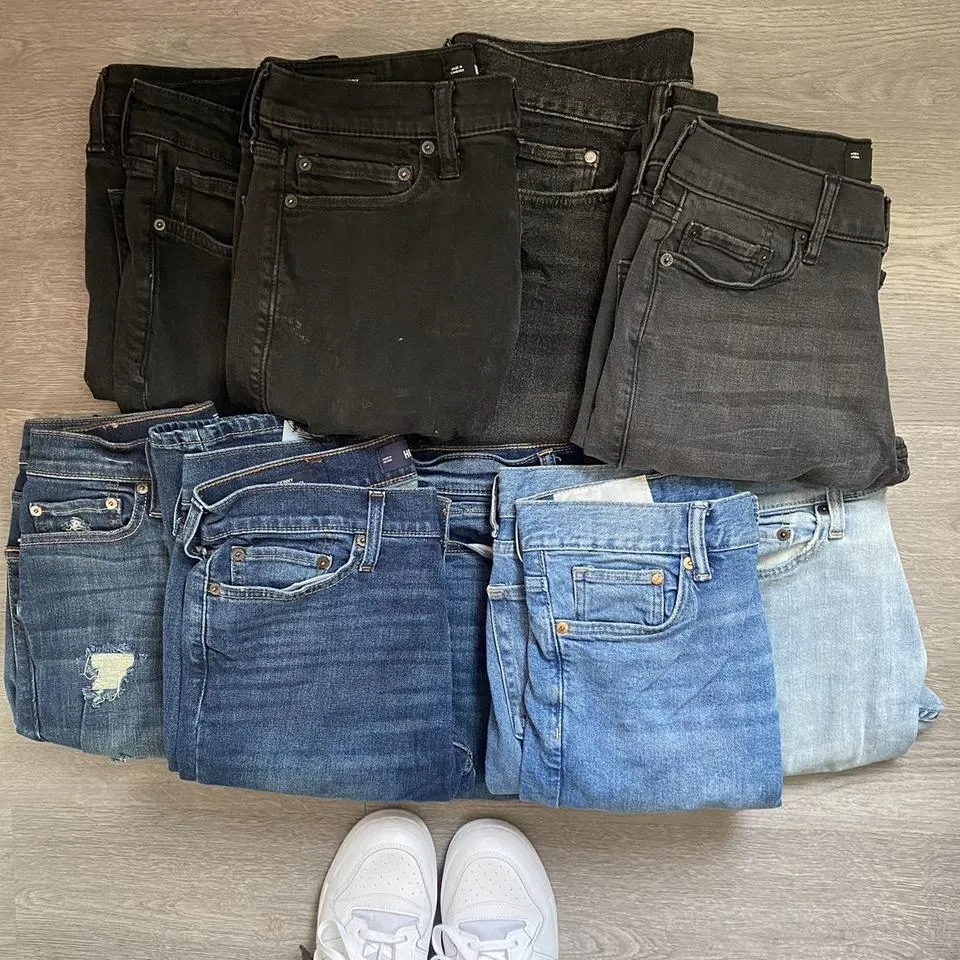 Men's Black and Navy Jeans