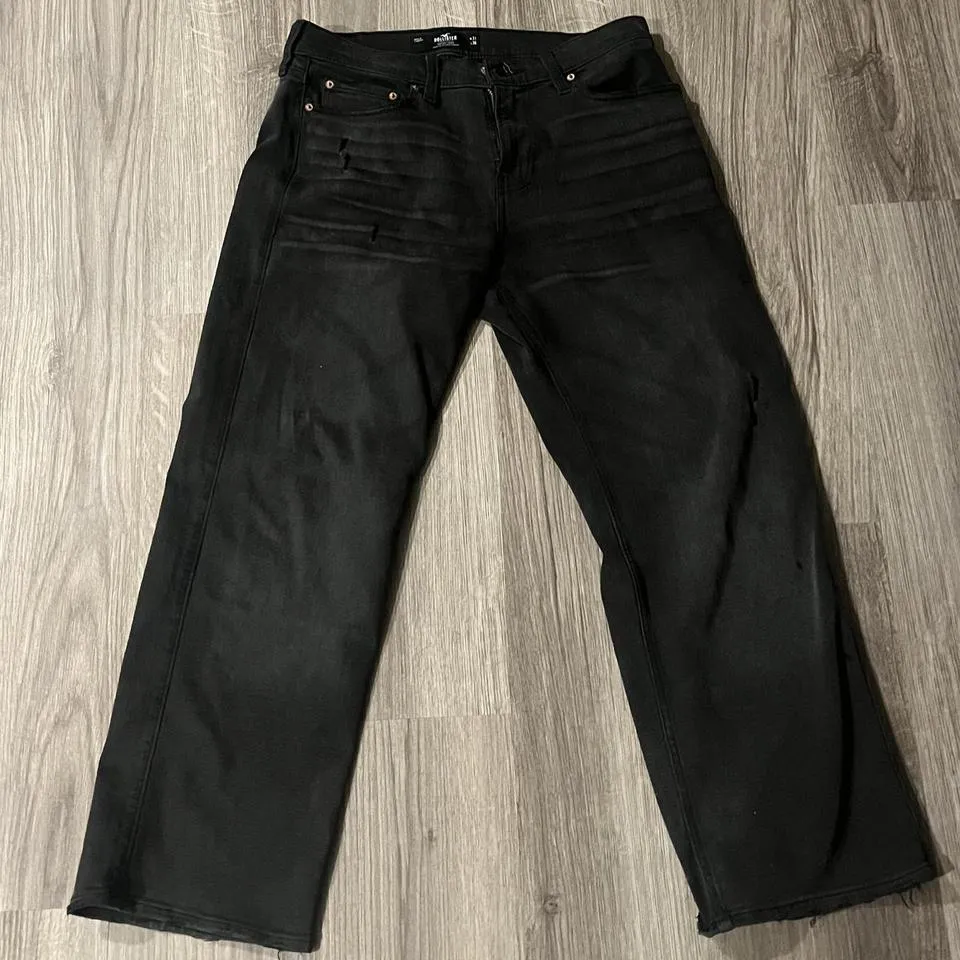 Hollister Co. Men's Black and Grey Jeans