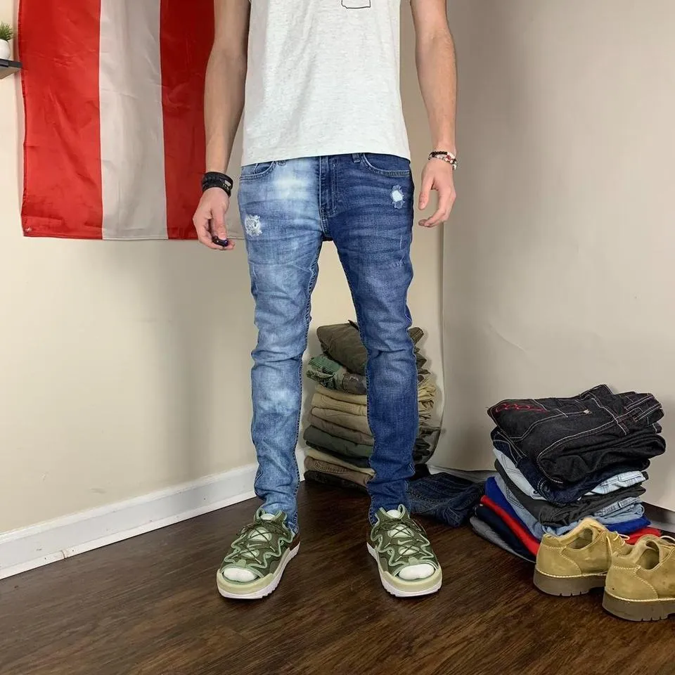 Hollister Co. Men's Blue and Navy Jeans