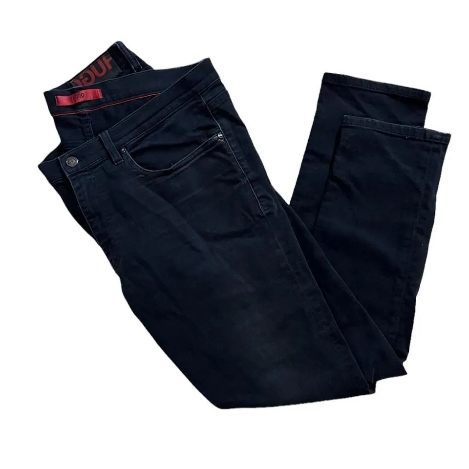 Hugo Boss Men's Black and Red Jeans