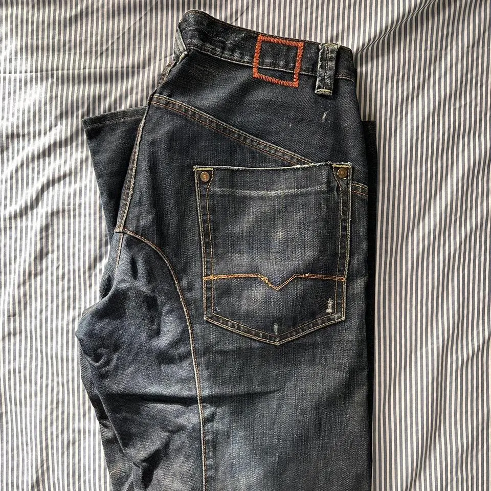 Hugo Boss Men's Navy and Orange Jeans