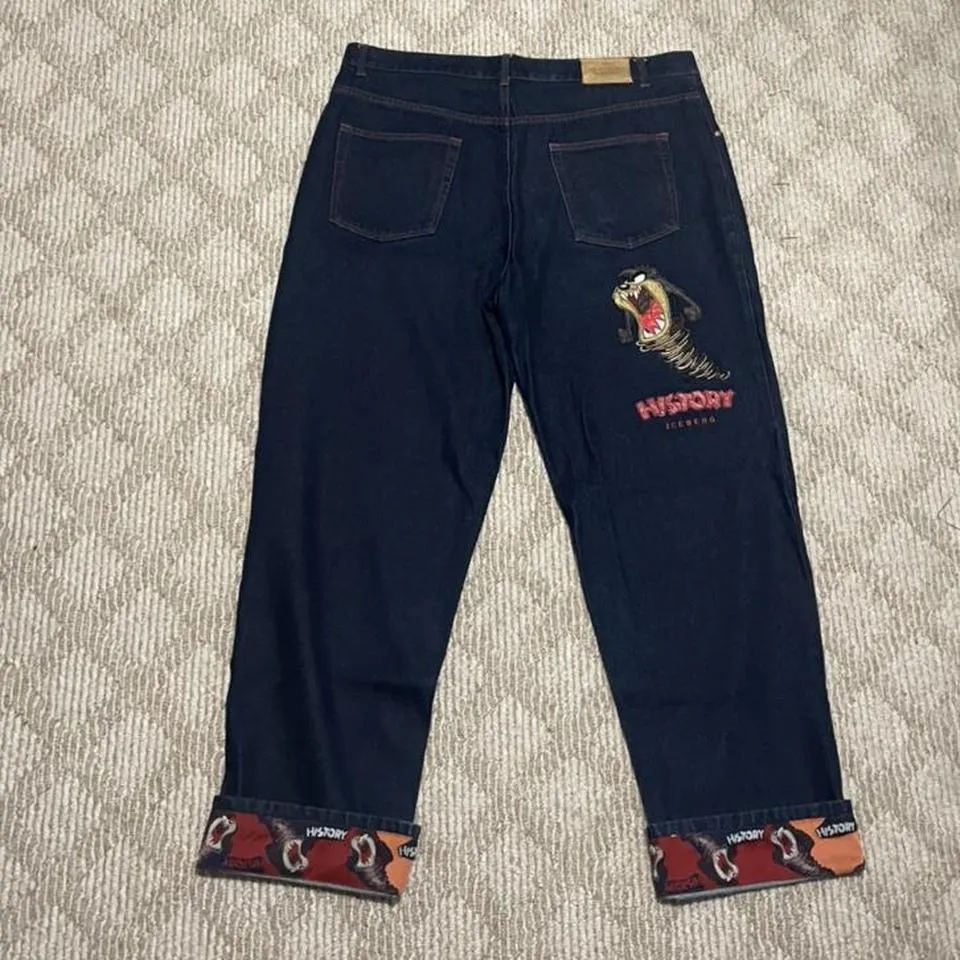 Iceberg  Men's Orange and Navy Jeans