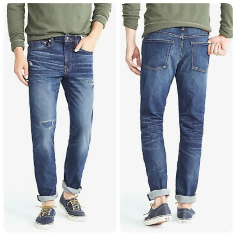 J.Crew Men's Blue and Navy Jeans