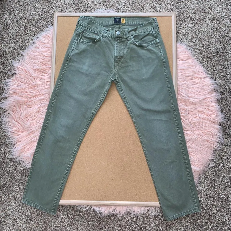 J.Crew Men's Green and Khaki Jeans