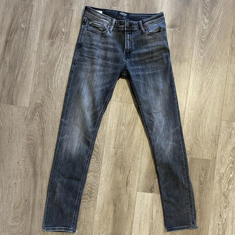 Jack & Jones Men's Black and Grey Jeans