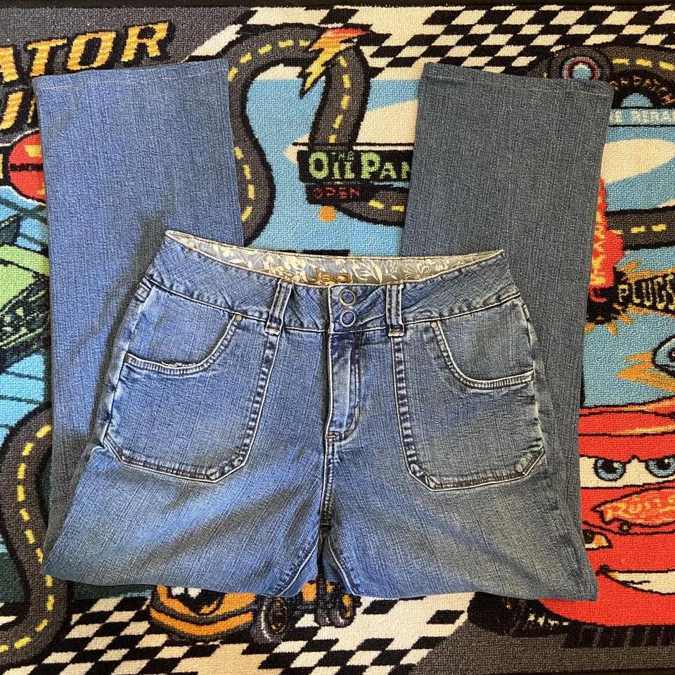 JAG Men's White and Blue Jeans