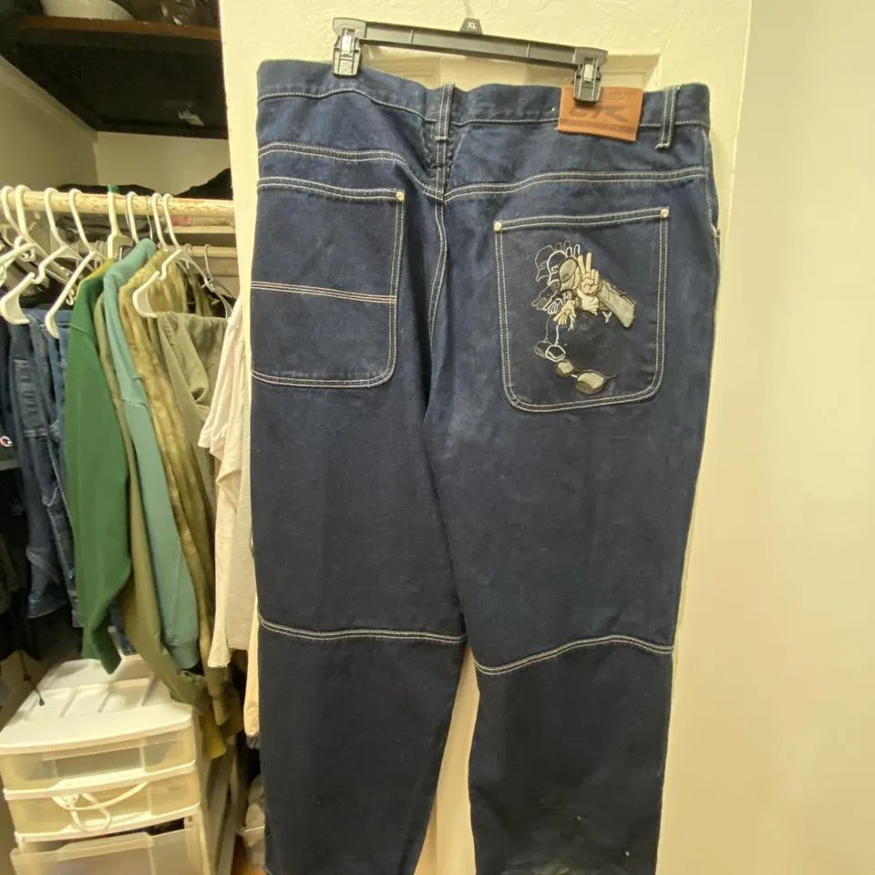 JNCO Men's Blue and Navy Jeans
