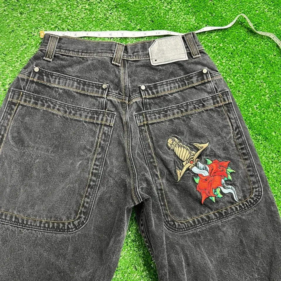 JNCO Men's Black and Red Jeans