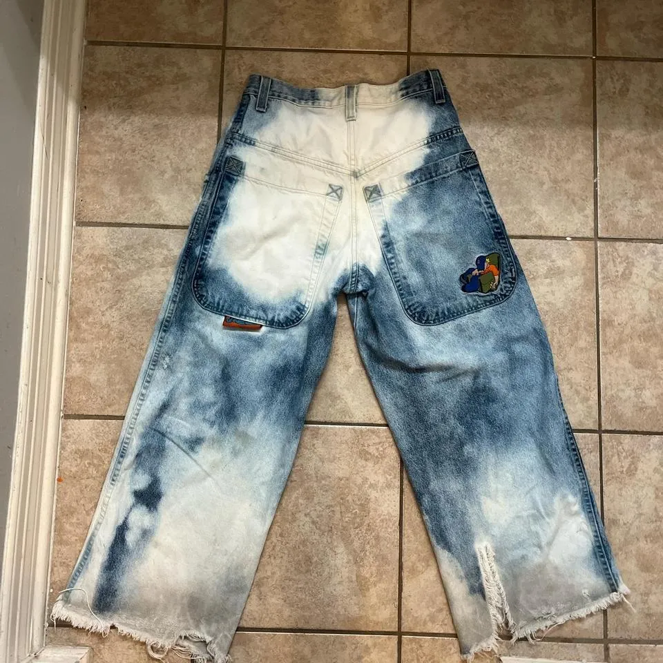 JNCO Men's Blue and White Jeans