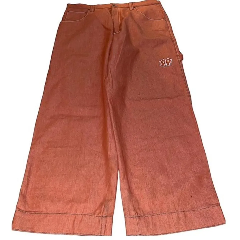JNCO Men's Orange and White Jeans