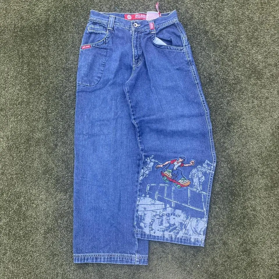 JNCO Men's Blue and Red Jeans