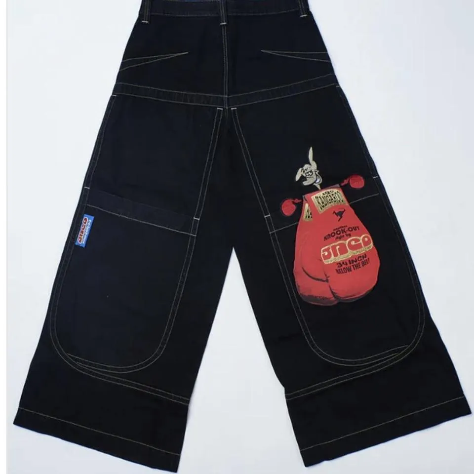 JNCO Men's Black and White Jeans