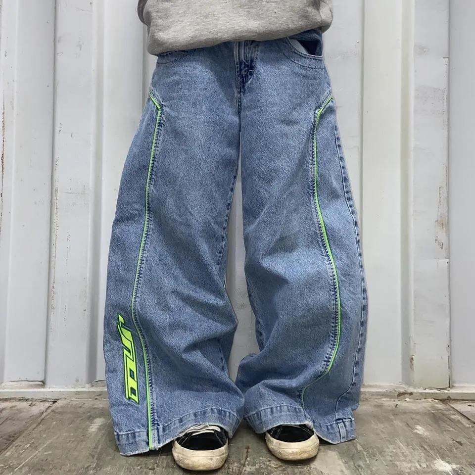 JNCO Men's Blue and Green Jeans