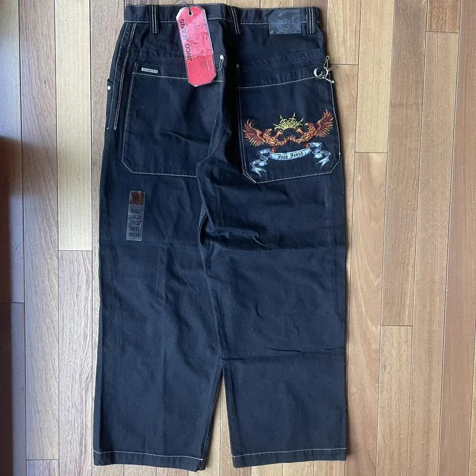 JNCO Men's Black and White Jeans