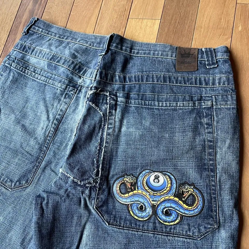 JNCO Men's Blue and Red Jeans