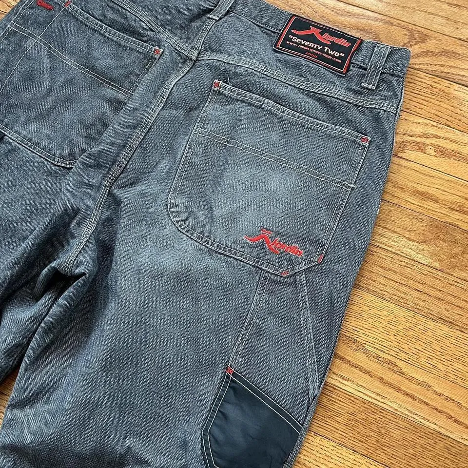 JNCO Men's Grey and Black Jeans