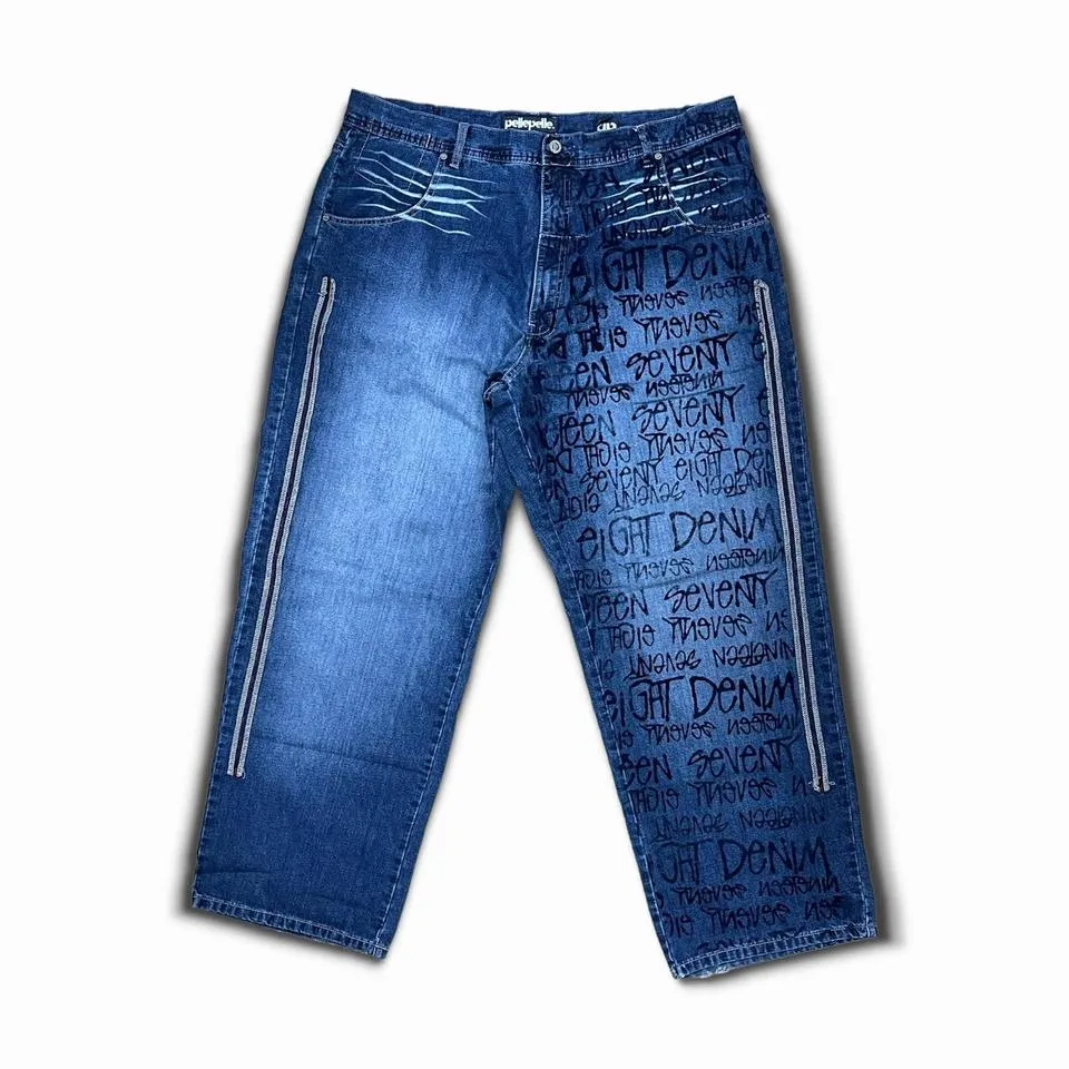 JNCO Men's Blue and Navy Jeans