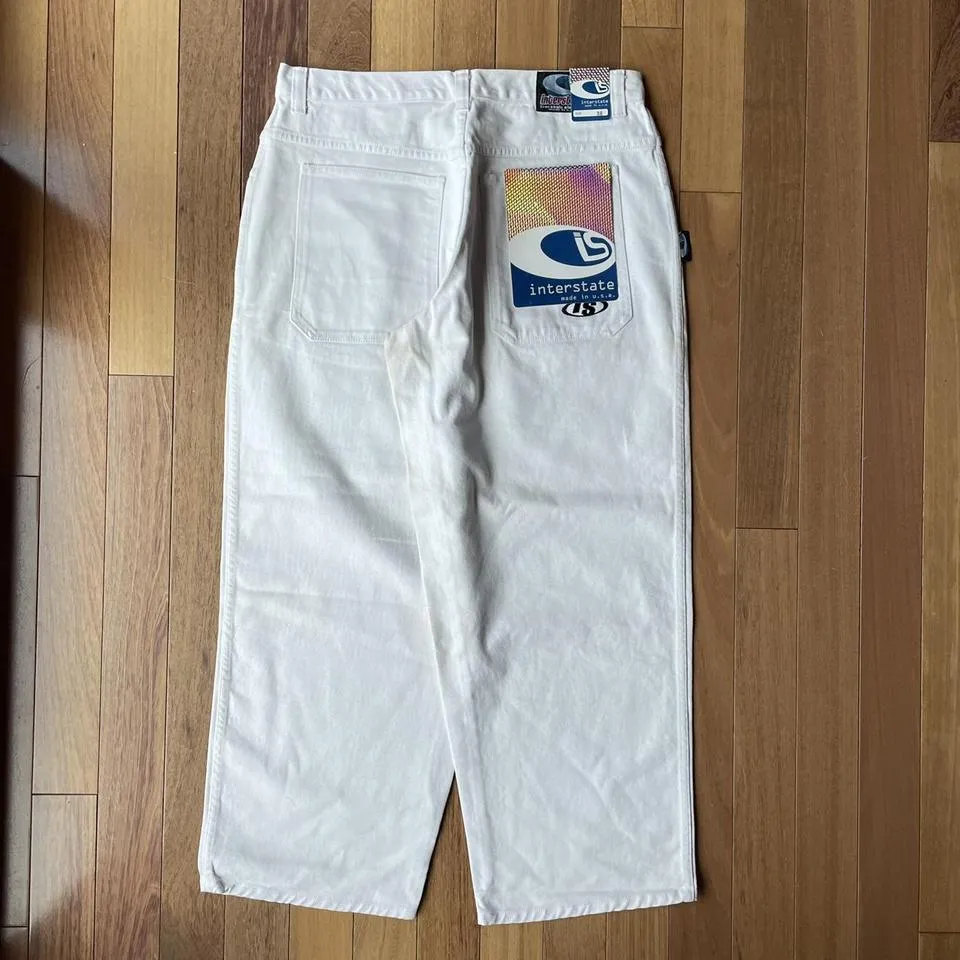 JNCO Men's White and Black Jeans