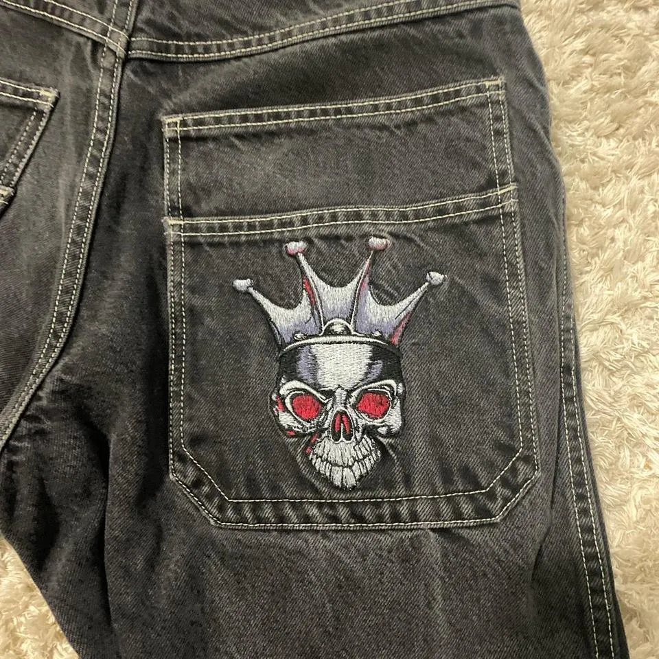 JNCO Men's Black and Red Jeans