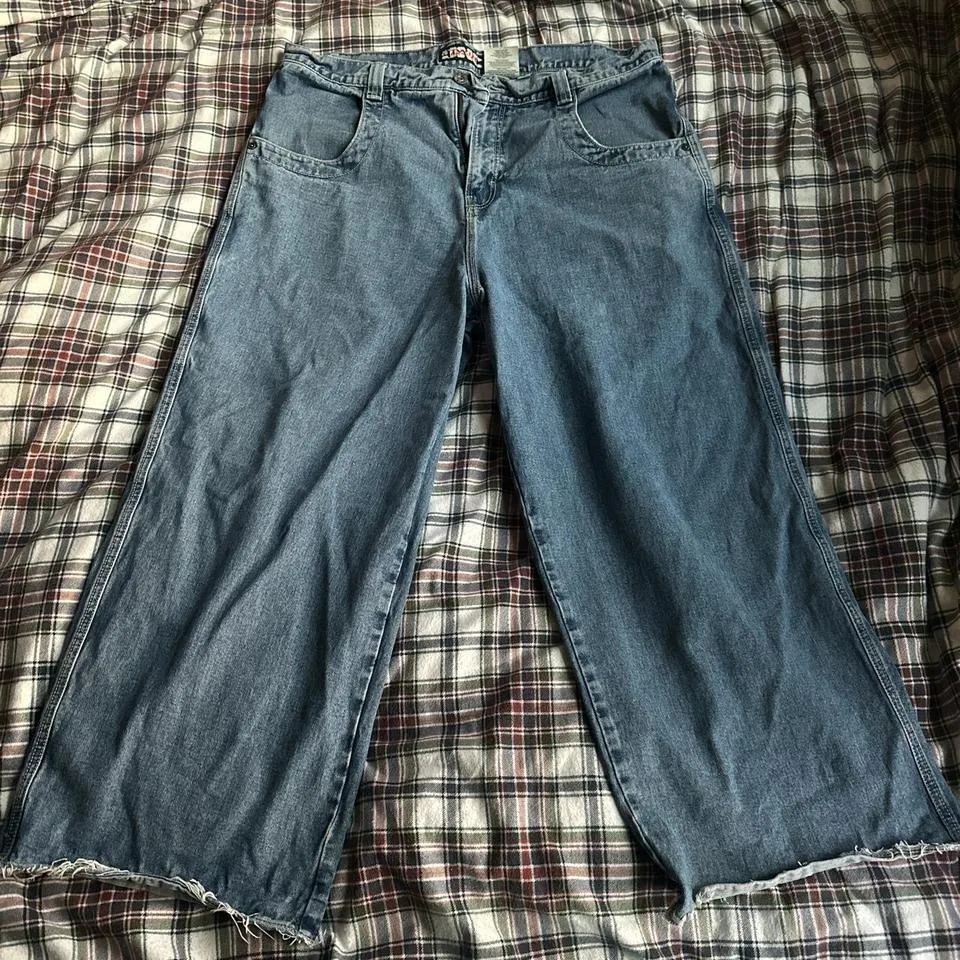 JNCO Men's Blue and White Jeans