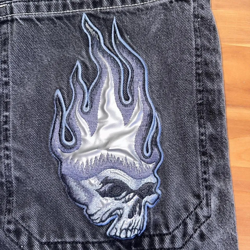 JNCO Men's Black and White Jeans