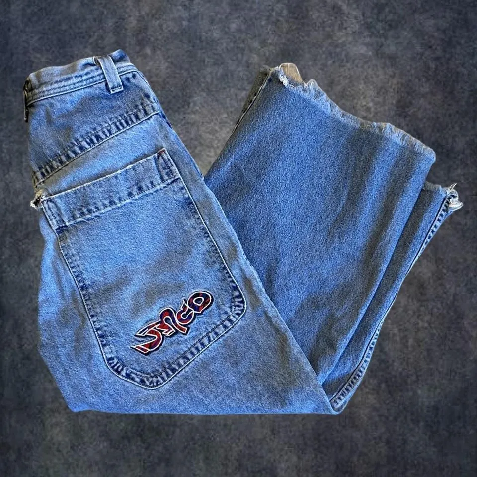 JNCO Men's Blue and Red Jeans