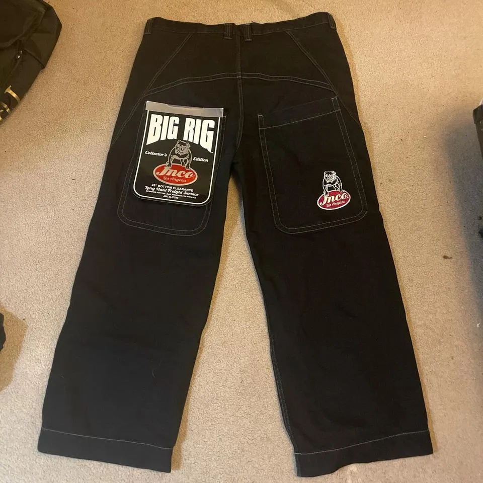 JNCO Men's Black and Red Jeans