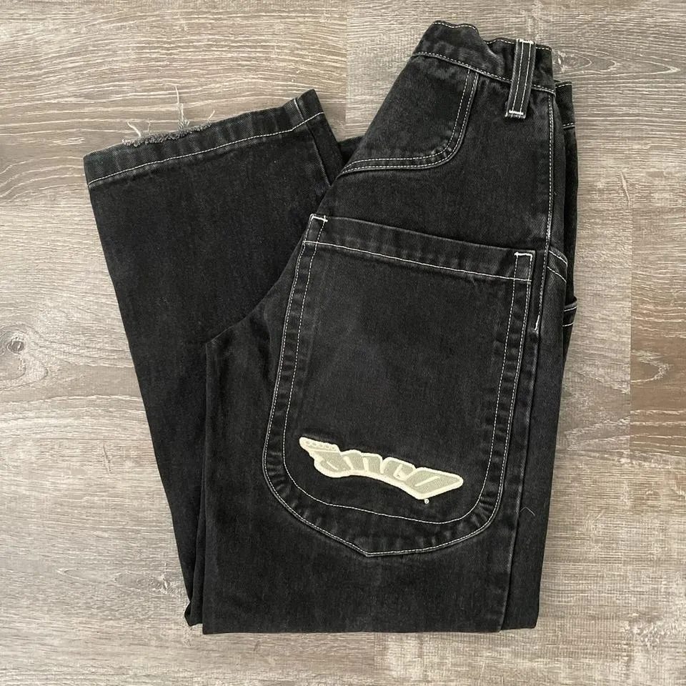 JNCO Men's Black and Green Jeans