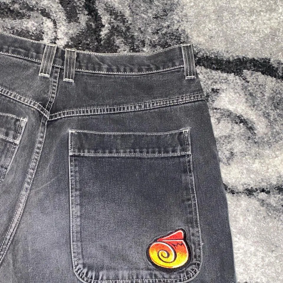 JNCO Men's Black and Red Jeans