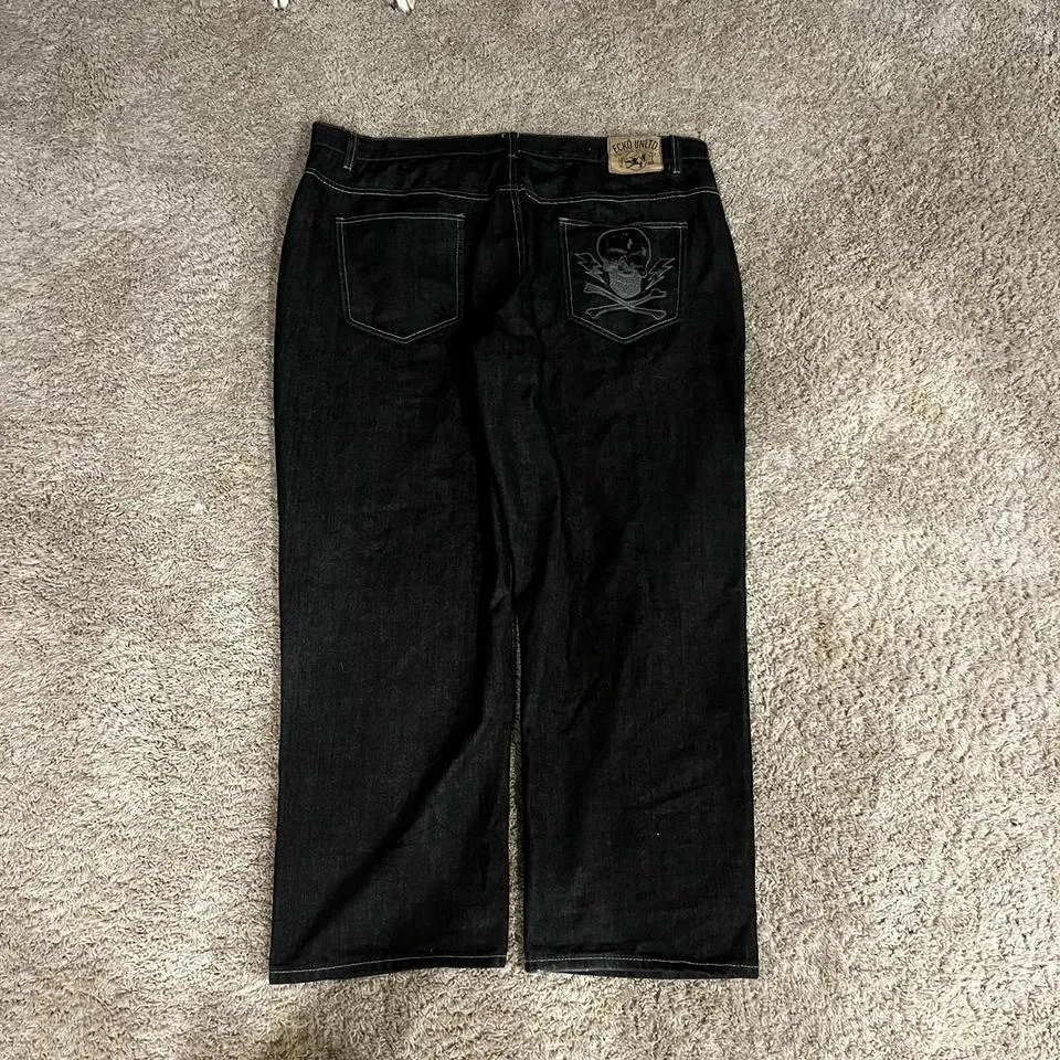 JNCO Men's Black and Grey Jeans