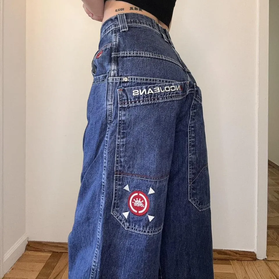 JNCO Men's Navy and Red Jeans