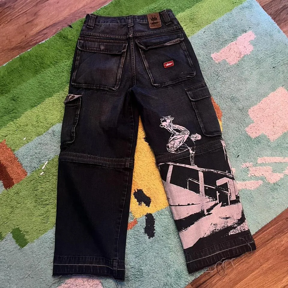 JNCO Men's Navy and Black Jeans