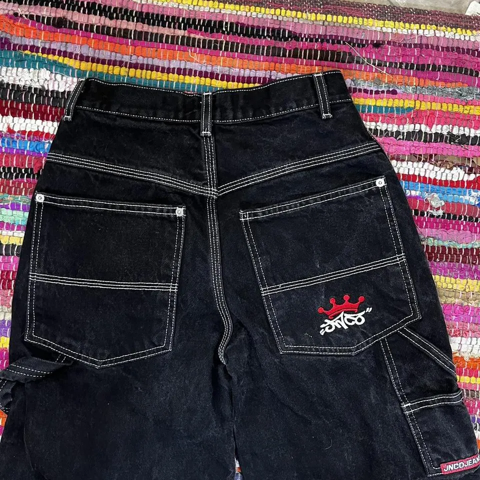 JNCO Men's Black and White Jeans