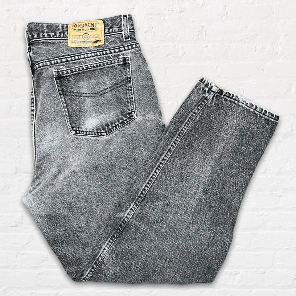 Jordache Men's Black and Grey Jeans