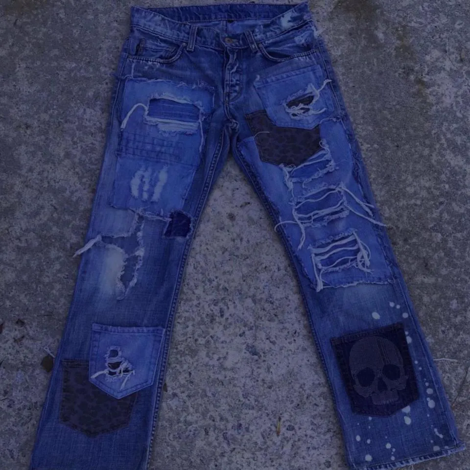 Juicy Couture Men's Blue and Grey Jeans