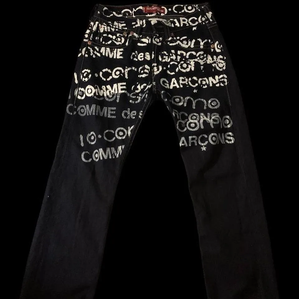 Junya Watanabe Men's Navy and White Jeans