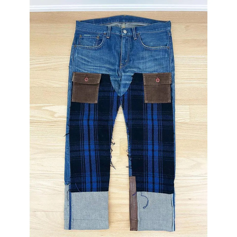 Junya Watanabe Men's Navy and Blue Jeans