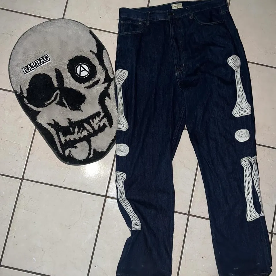 Kapital Men's Blue and Cream Jeans
