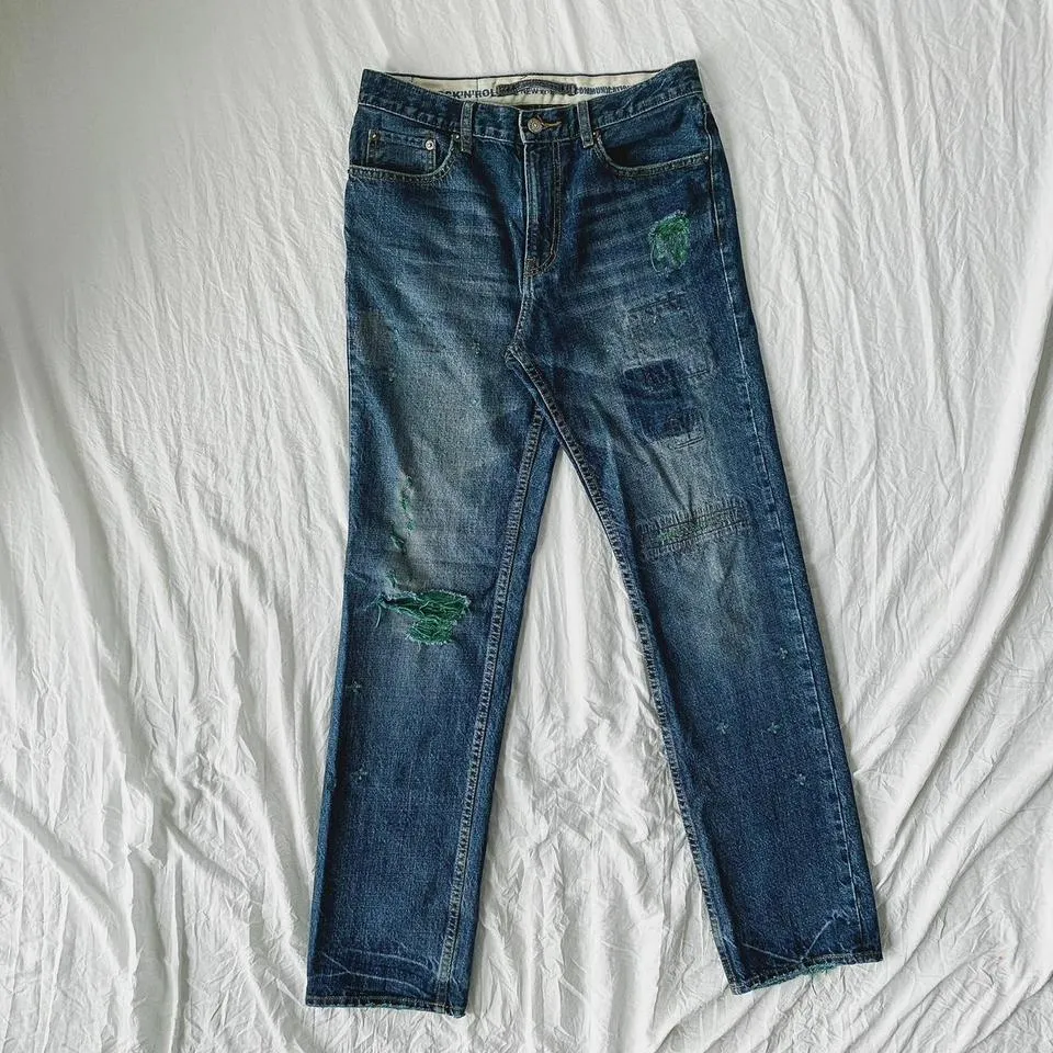 Kapital Men's Blue and Green Jeans