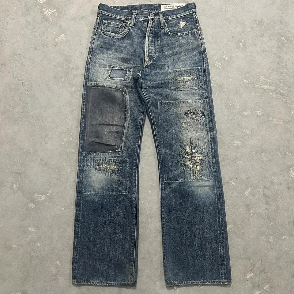 Kapital Men's Blue and Navy Jeans